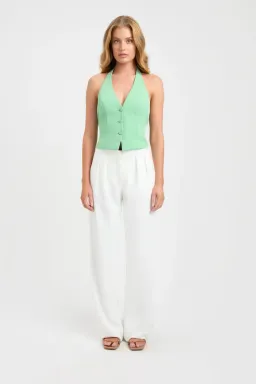 Kookai Ariel Vest Top & Core Mini Skirt Set Foliage Green Size 8-10 — Races, Wedding Guest, Cocktail for rent on The Volte - image 1