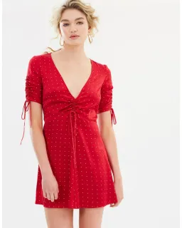 Bec & Bridge Tulipe Mini Dress Red Size AU 8 for rent on The Volte - image 2