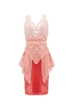 Thurley La Rambla Lace Midi Dress Pink Size 10 for rent on The Volte - image 4