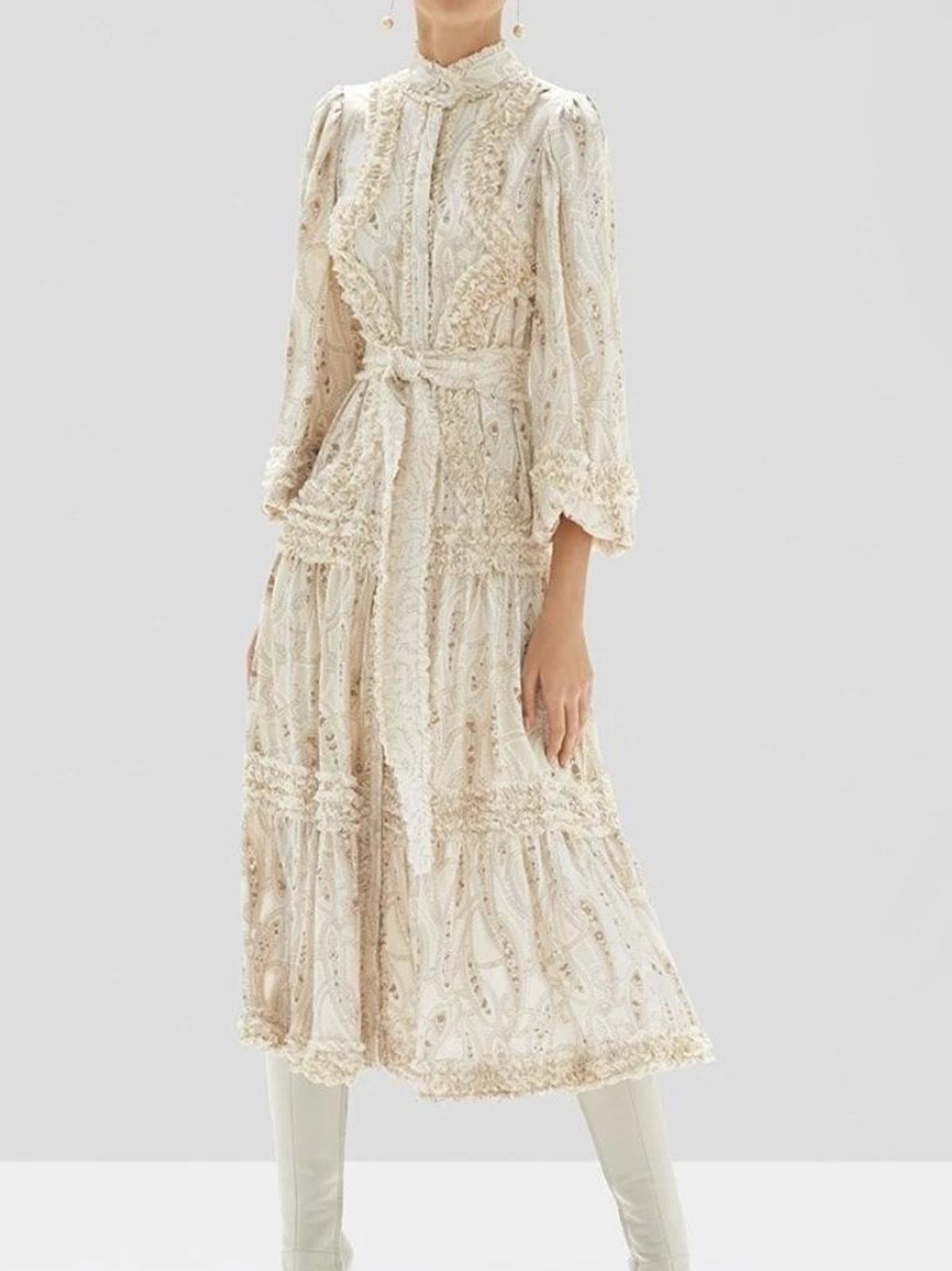 Alexis Rozalya Dress Cream Paisley Size 8 - Image 1