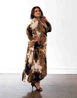 Mónica The Label Baroque Print Wrap Dress Size 20 for rent on The Volte - image 2