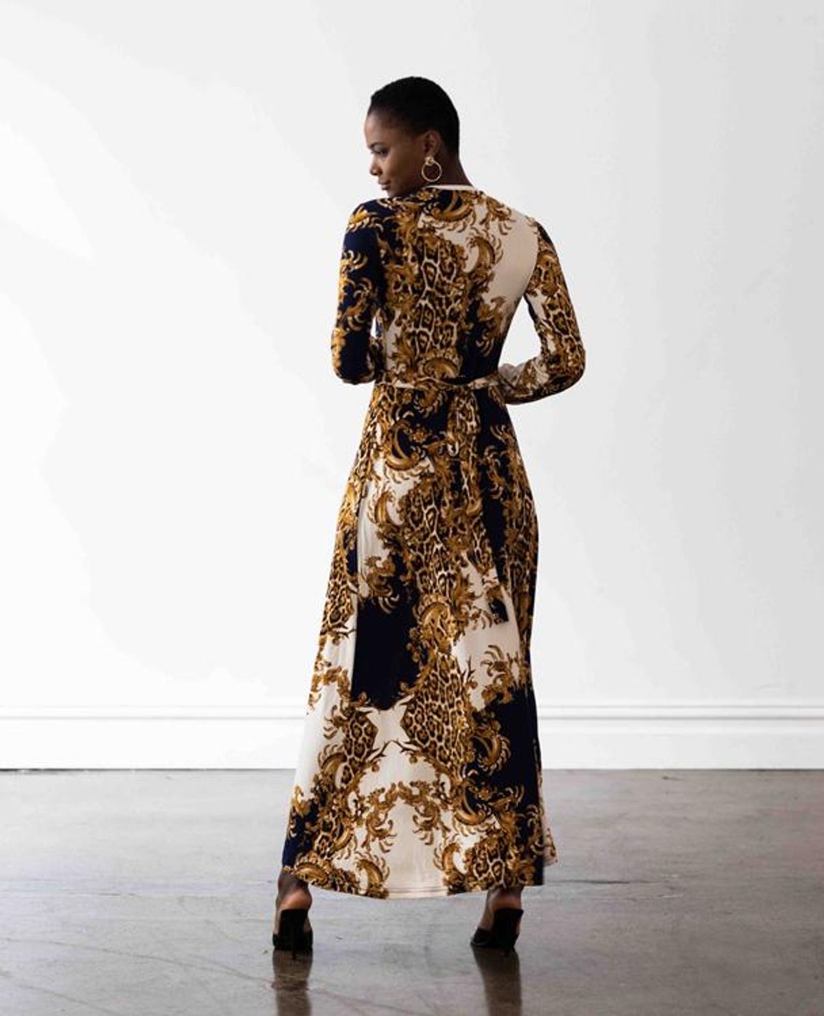 Mónica The Label Baroque Print Wrap Dress Size 12 - Image 4