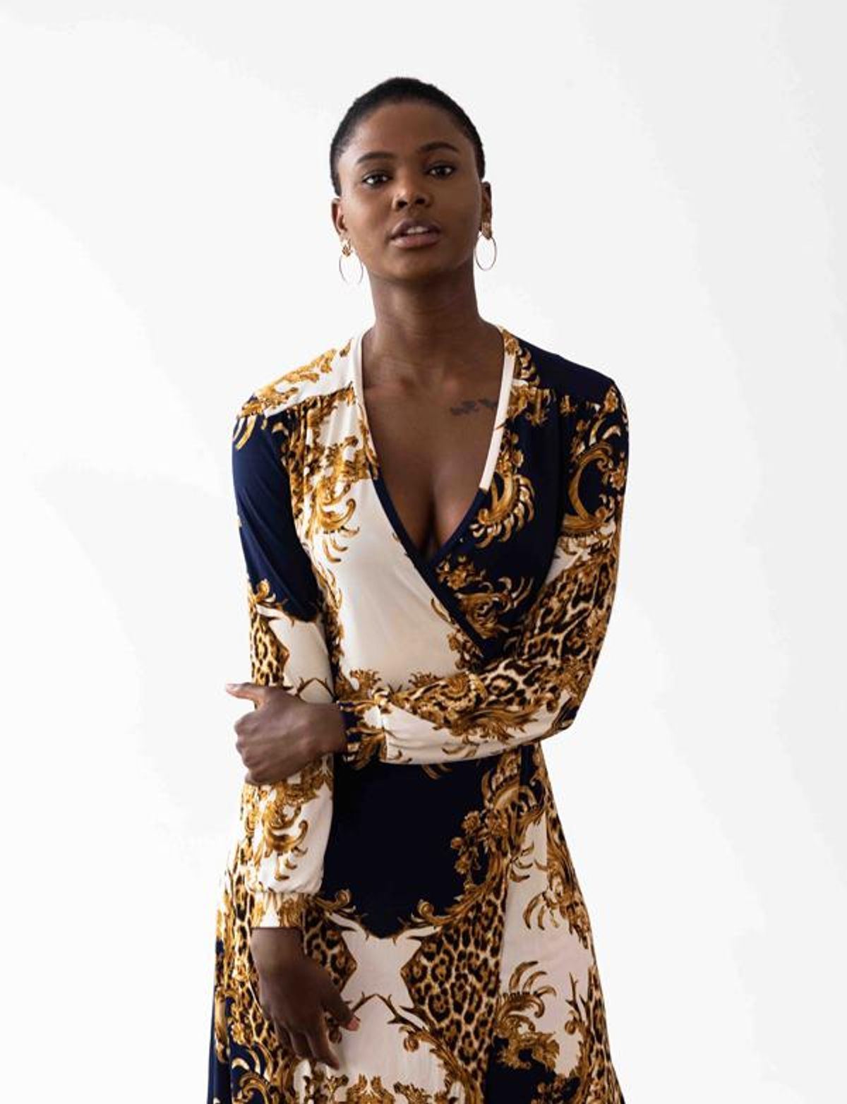 Mónica The Label Baroque Print Wrap Dress Size 12 - Image 5