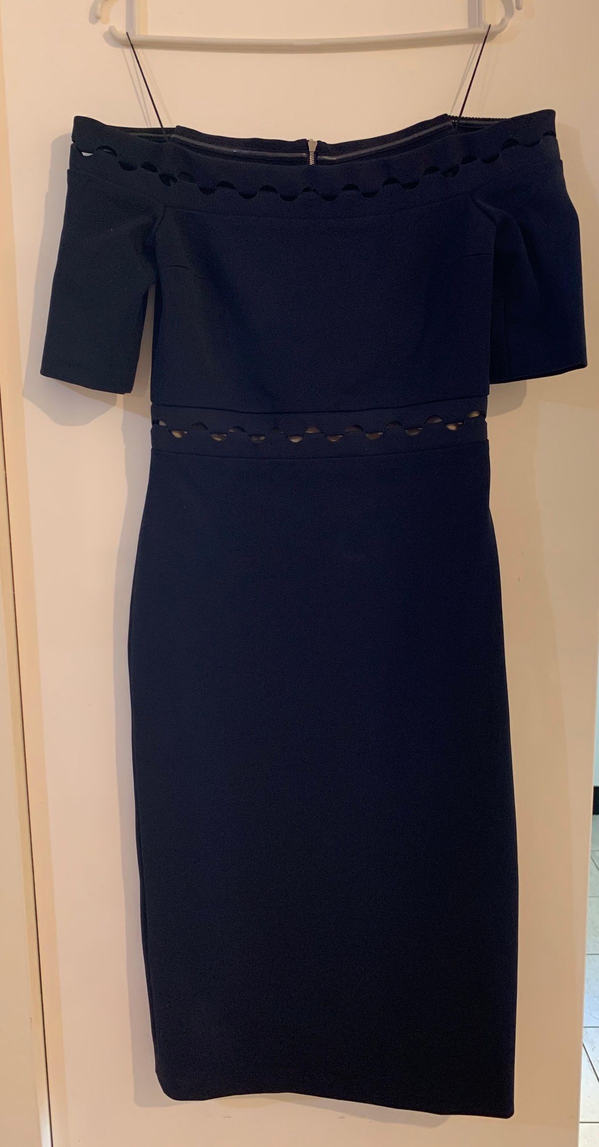 Dion Lee Eclipsed Lace Shoulderless Dress Navy Size 8 - Image 4