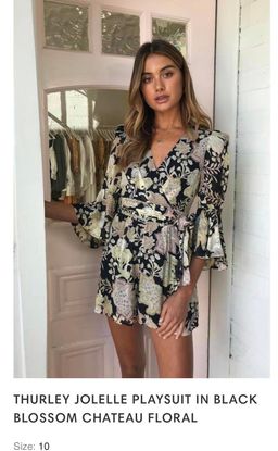 Thurley Joelle playsuit in black blossom for rent on The Volte - image 1