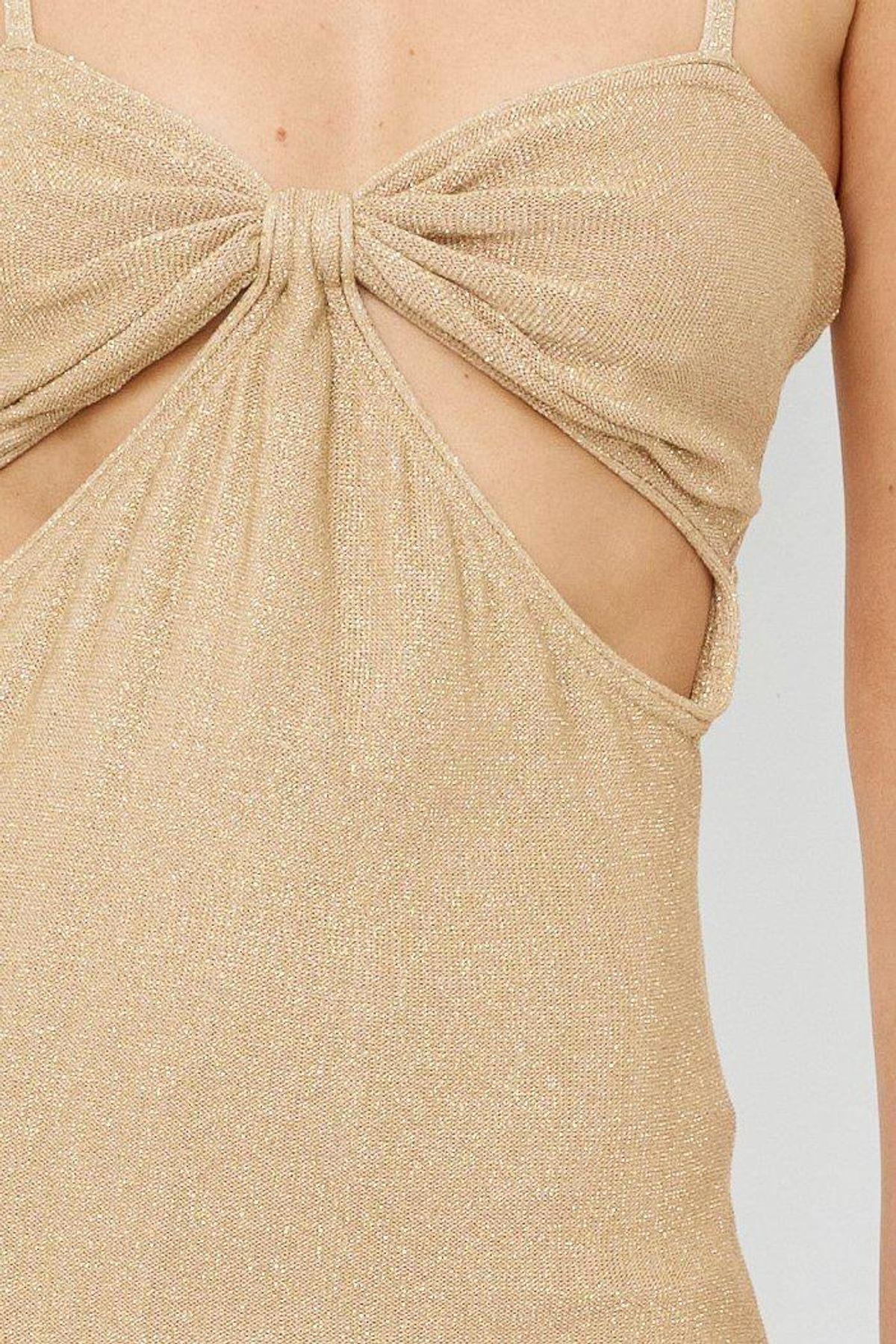 Suboo Billie Knit Cut Out Midi Dress - Gold - Image 4