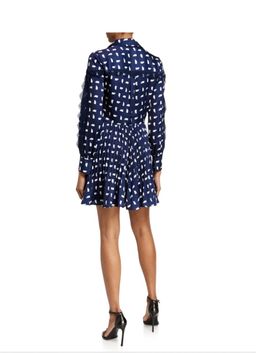 Self Portrait Sail Print Lace Trim Mini Dress navy Size 12  for rent on The Volte - image 4