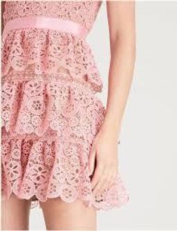 Self Portrait Pink Tiered Mini Dress pink size 8 for rent on The Volte - image 5