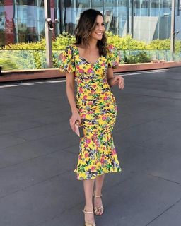 La Maison Talulah Finch Midi Frock yellow size 8 for rent on The Volte - image 1