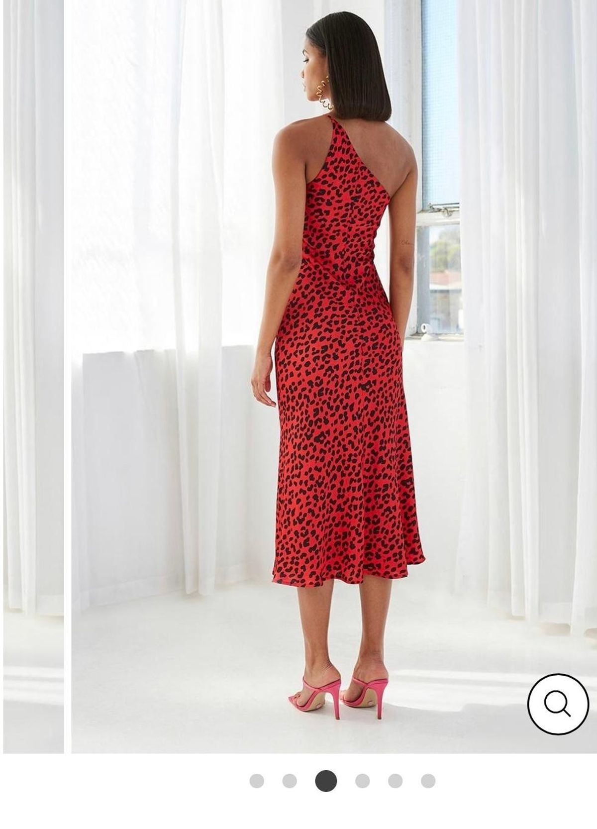 By Johnny Ruby Leopard Asymmetric Dress size 6 - Image 3