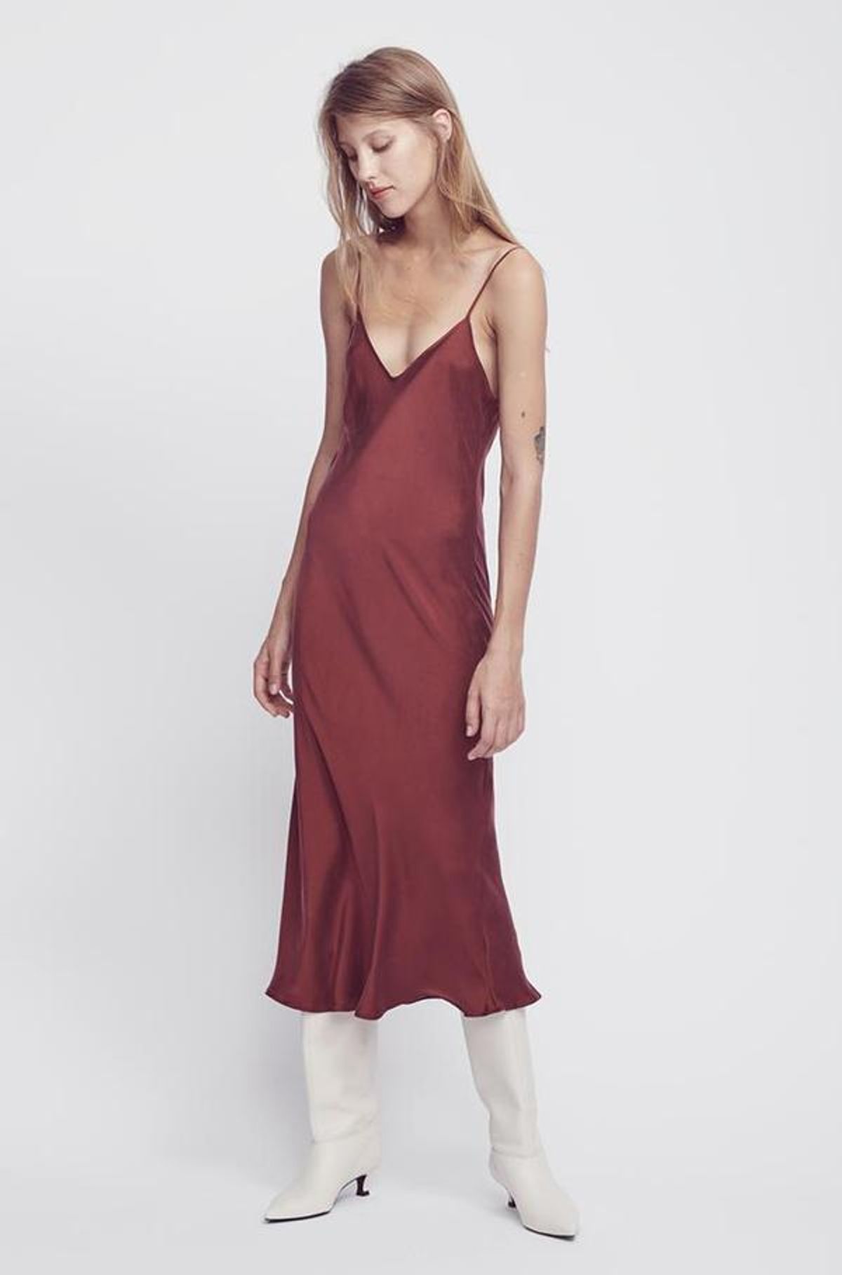 Silk Laundry 90s Slip Dress in Plum size 10 - Image 1