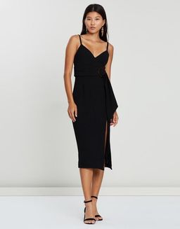 Shona Joy Fitted Cocktail Dress with Belt Black 10 for rent on The Volte - image 2
