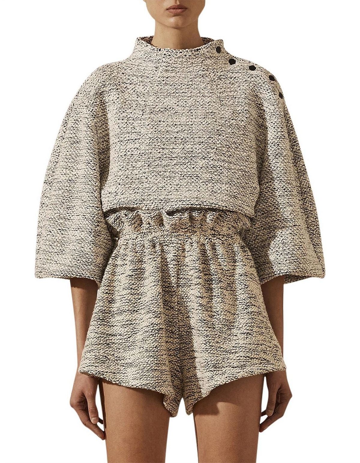 SHONA JOY | Maxwell Funnel Neck Sweater & Paperbag Shorts | Size 6 - Image 3