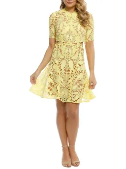 Thurley Dandelion Lace Mini Dress Yellow Size 10 for rent on The Volte - image 1