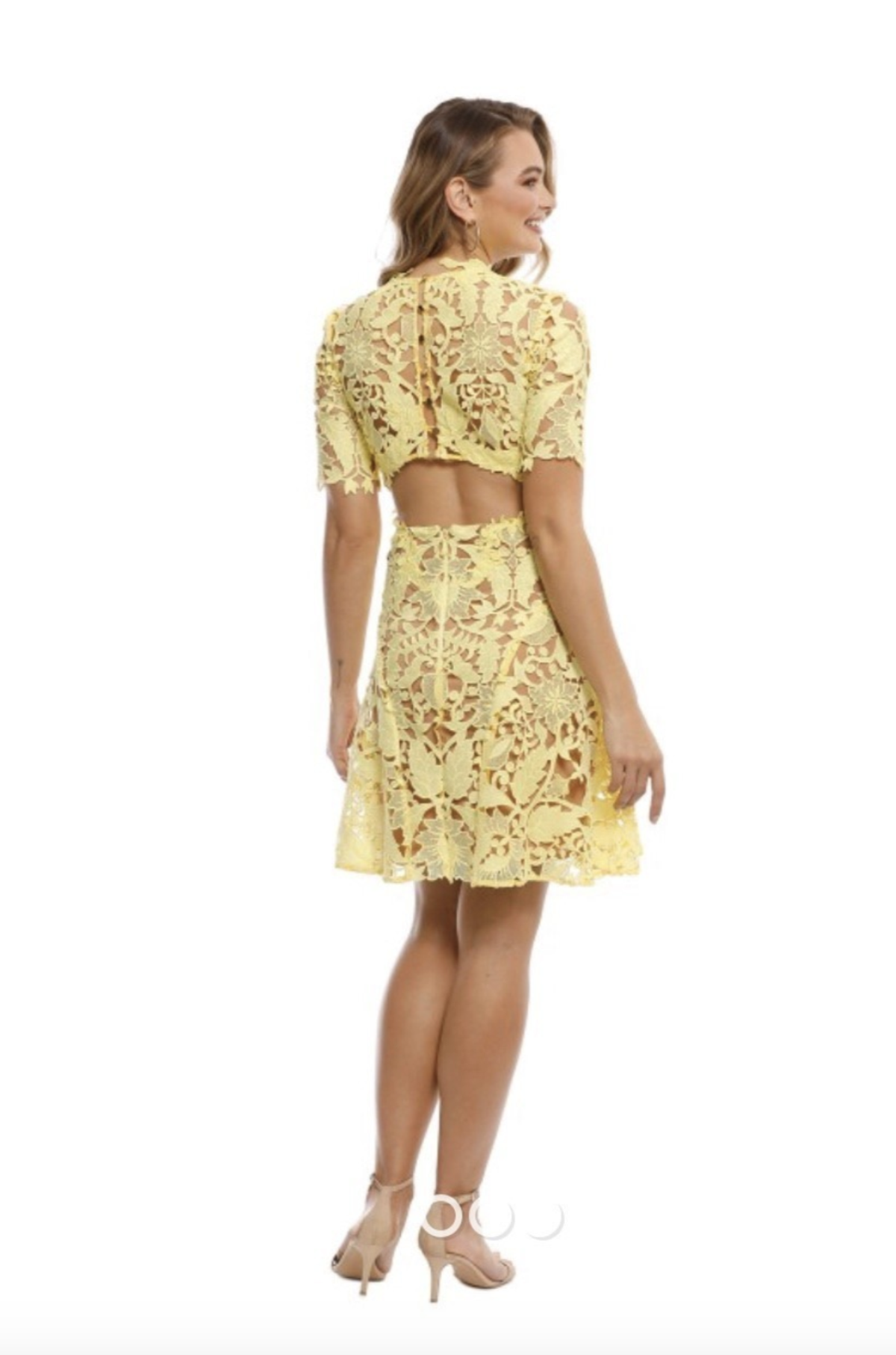 Thurley Dandelion Lace Mini Dress Yellow Size 10 - Image 2