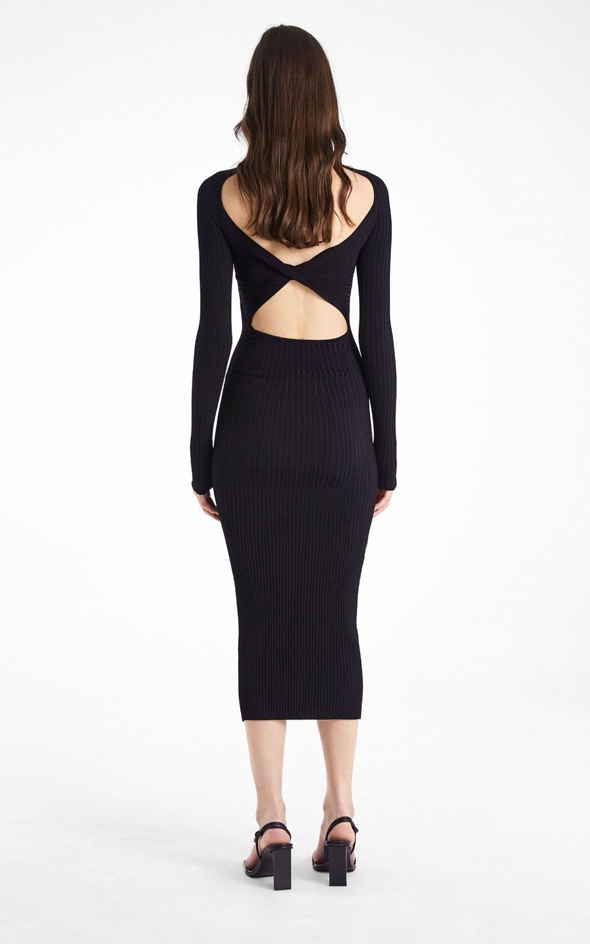 Dion Lee Rib Twist Dress Black Size 8 - Image 3