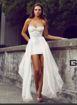 Galanni Opulence mini dress cream size 6 for rent on The Volte - image 3