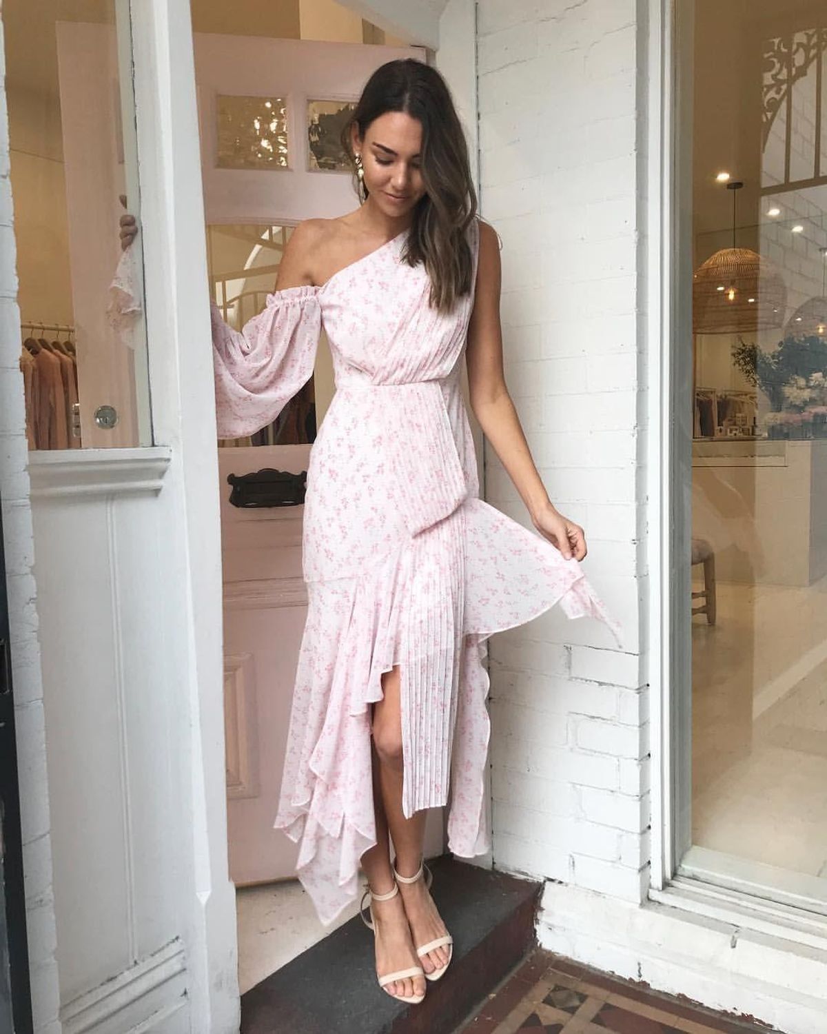 Acler Aurora Draped Pleated Dress Pink Size 8 - Image 3