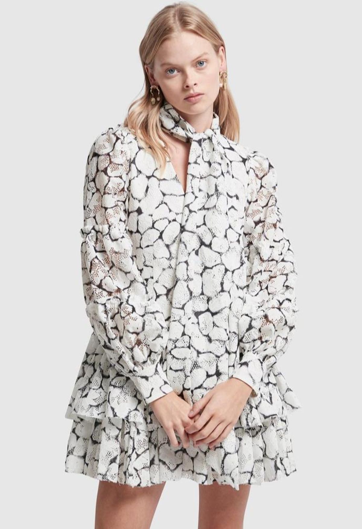  Aje Rebellion Lace Mini Dress Print Size 8 - Image 2