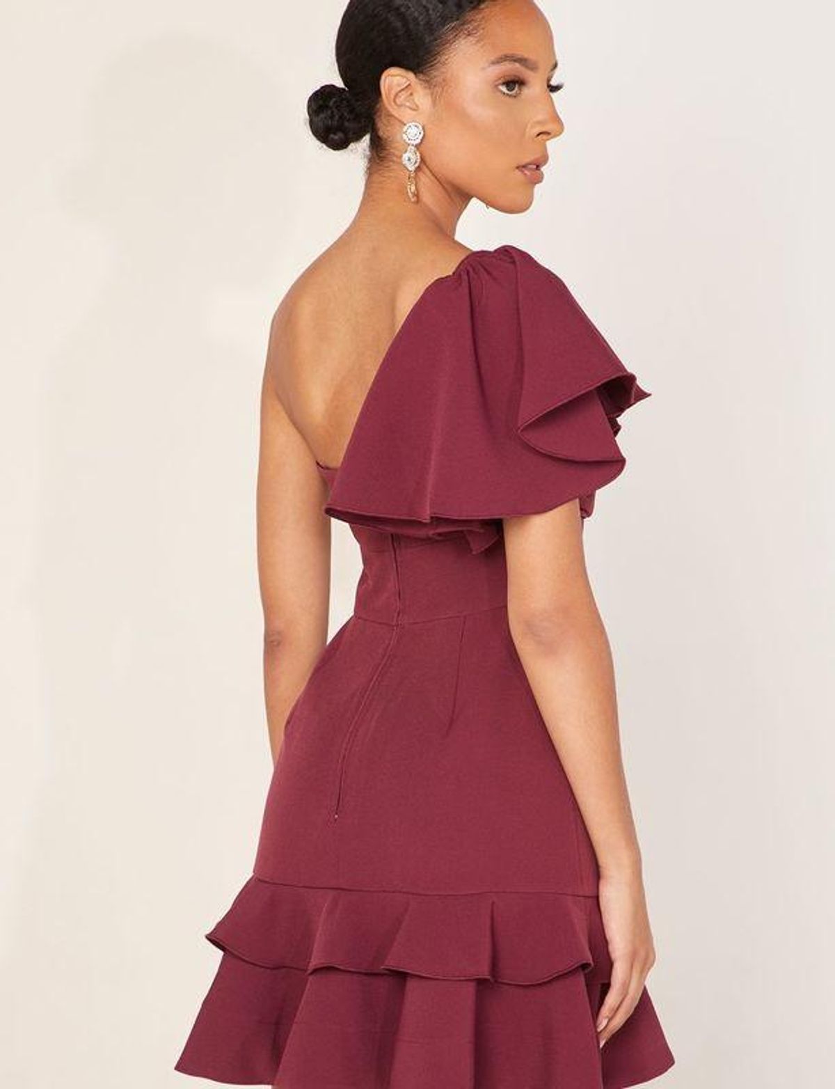 Keepsake the Label Delight Asym Mini Dress Burgundy Size M - Image 3