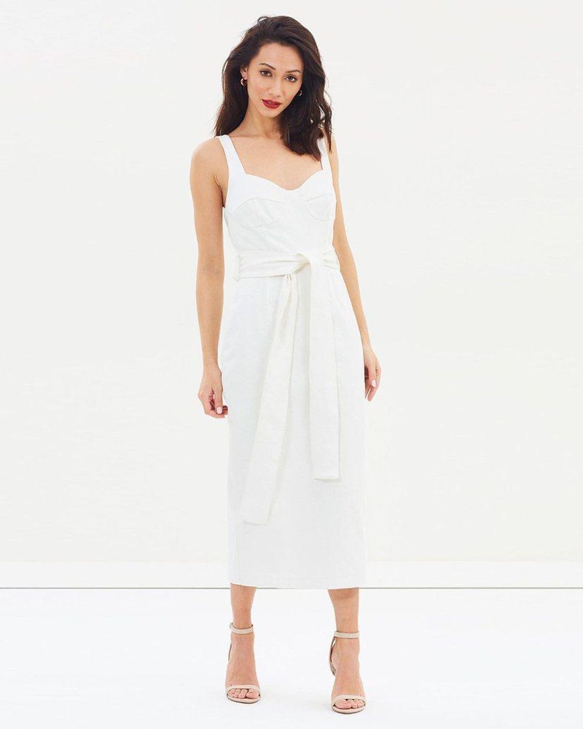 Pasduchas White Brassiere Midi Dress - Size 10 - Image 1