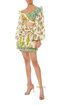 Zimmermann Golden Surfer Mini Dress Splice Size 0P / AU 6 for rent on The Volte - image 11
