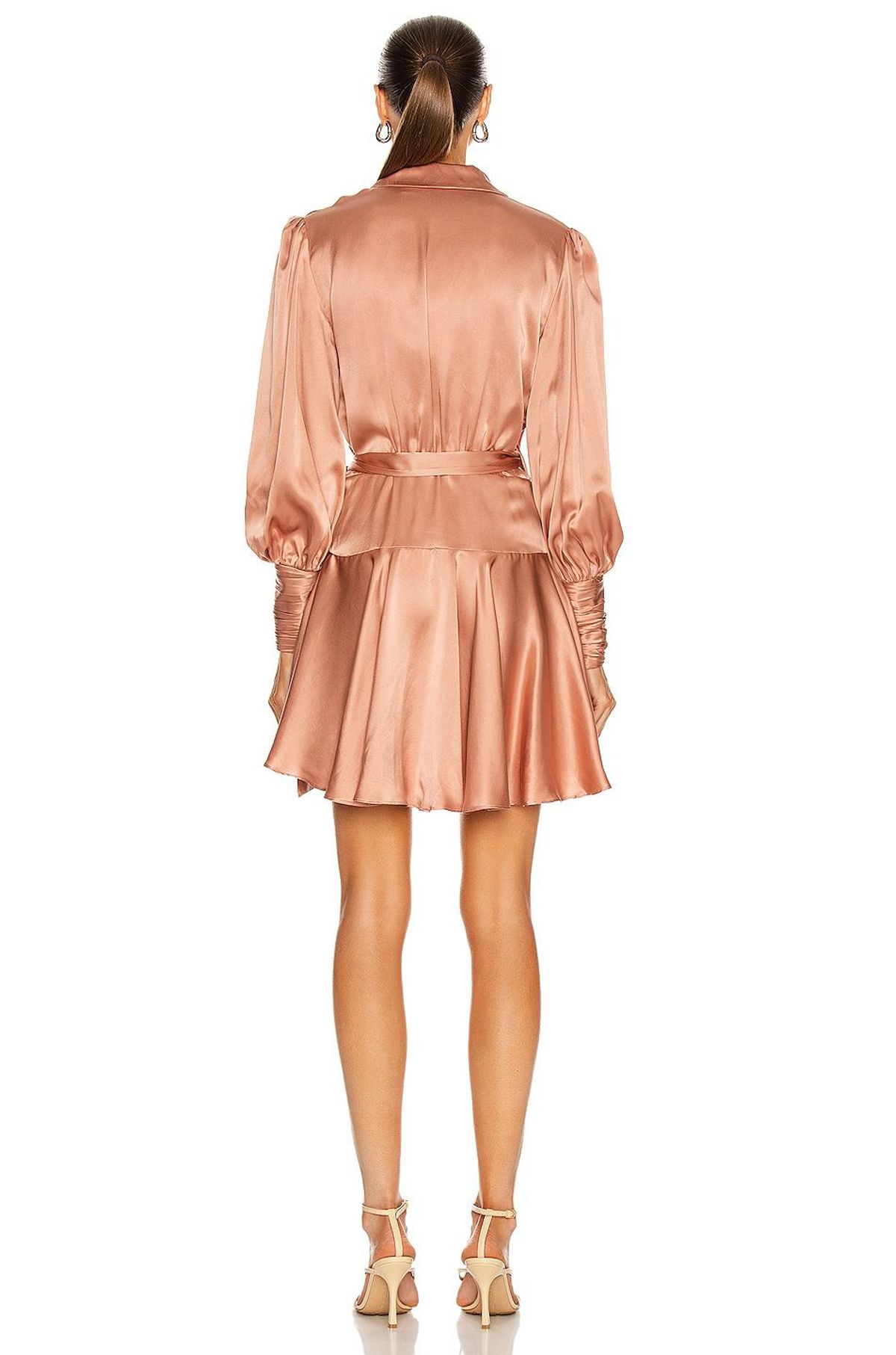 Zimmermann Silk Wrap Mini Dress Pink - Image 3