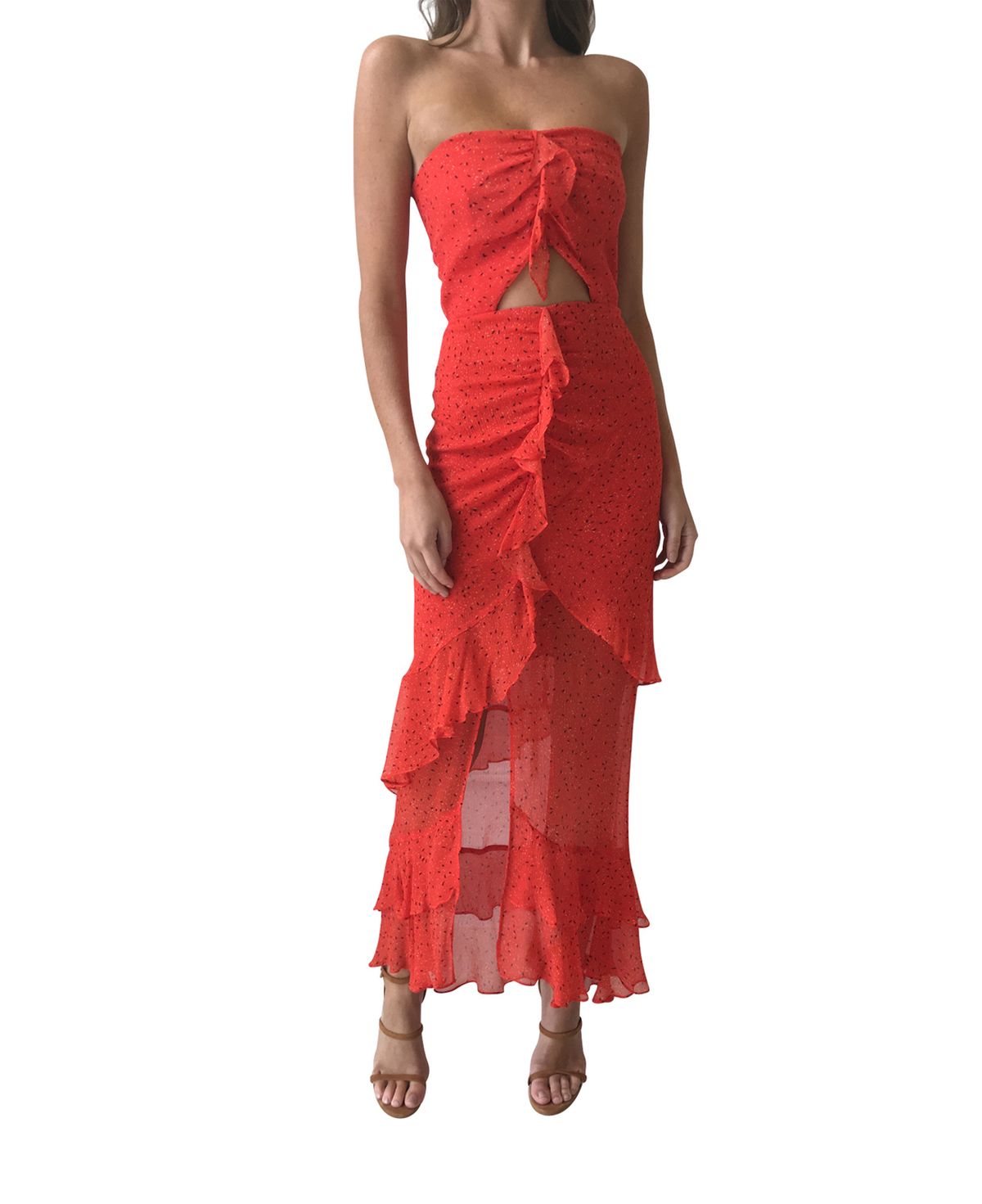 Bec & Bridge French Kiss Red Maxi Dress Size 8 - Image 5