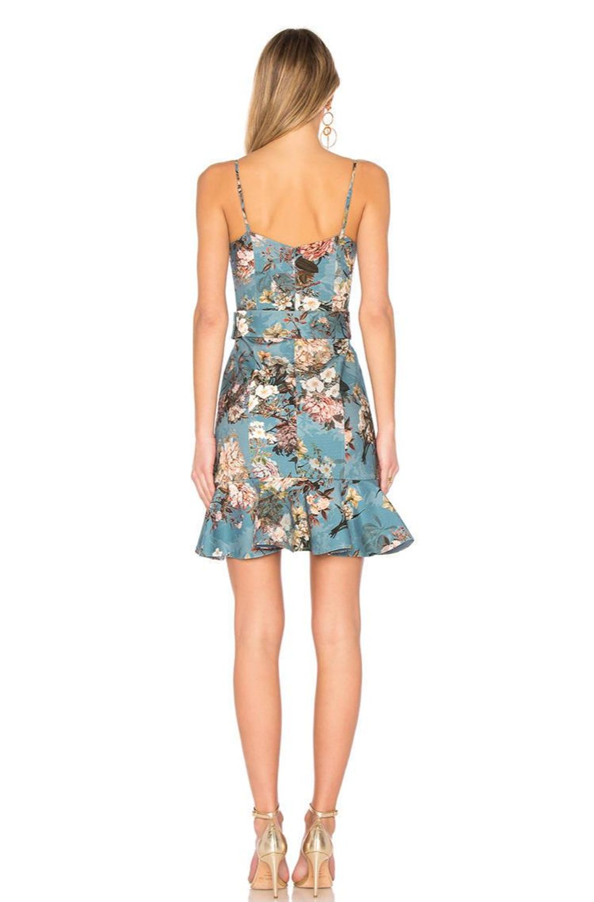 Nicholas Ariel blue floral ruffle mini cocktail dress  - Image 6