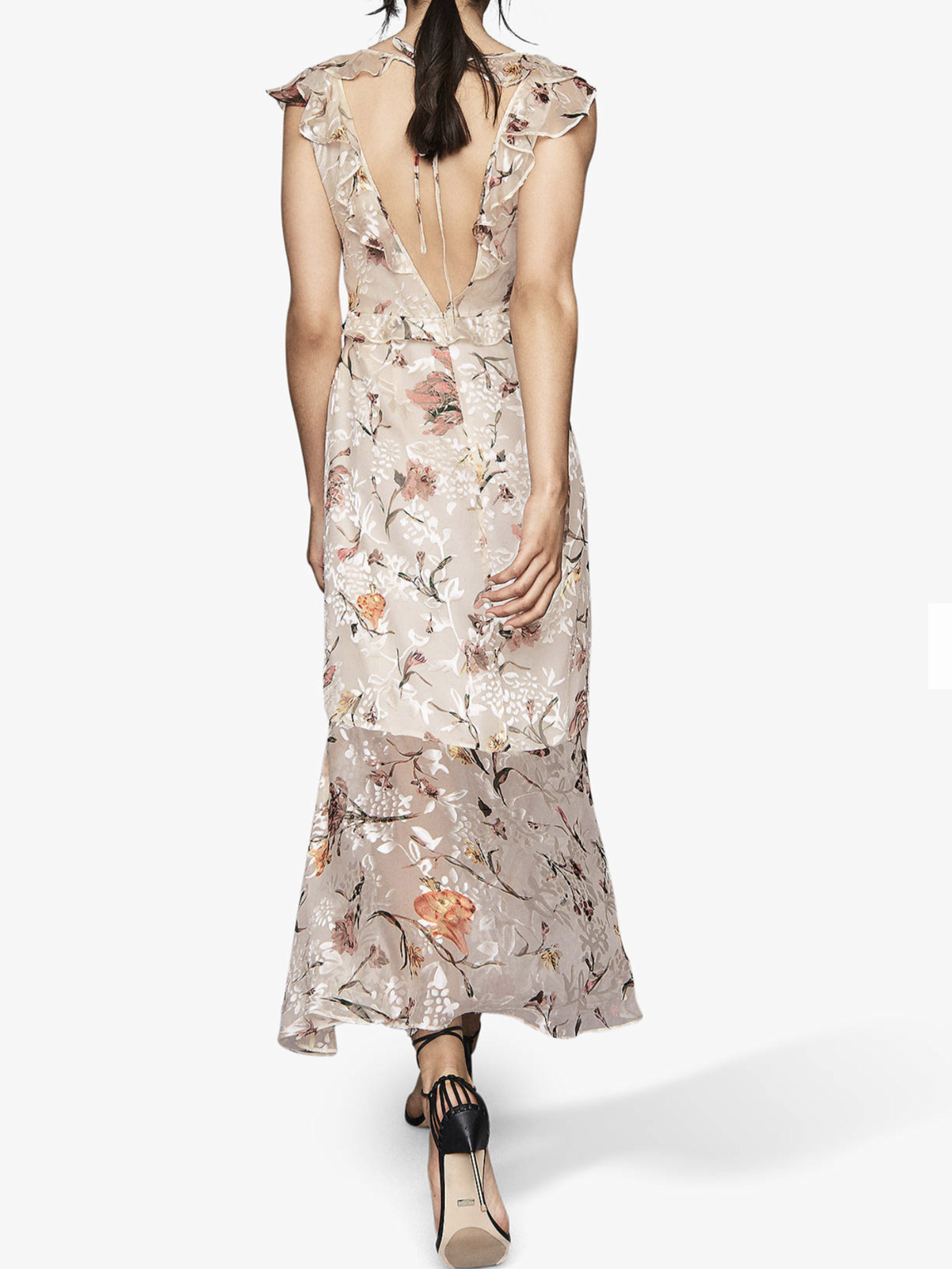 Reiss Leila Silk Blend Backless Dress Floral Size 6 - Image 3