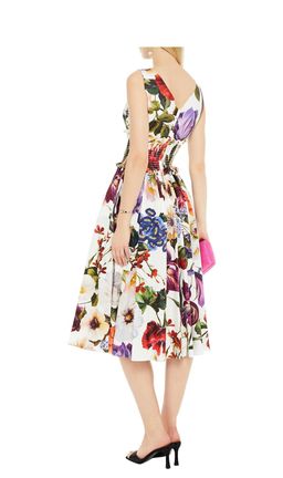 Dolce & Gabbana Shirred Cotton Poplin Midi Dress Print Size 10 for rent on The Volte - image 2