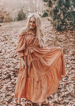 Co & Ry Goldie Maxi Dress Rust One Size for rent on The Volte - image 1