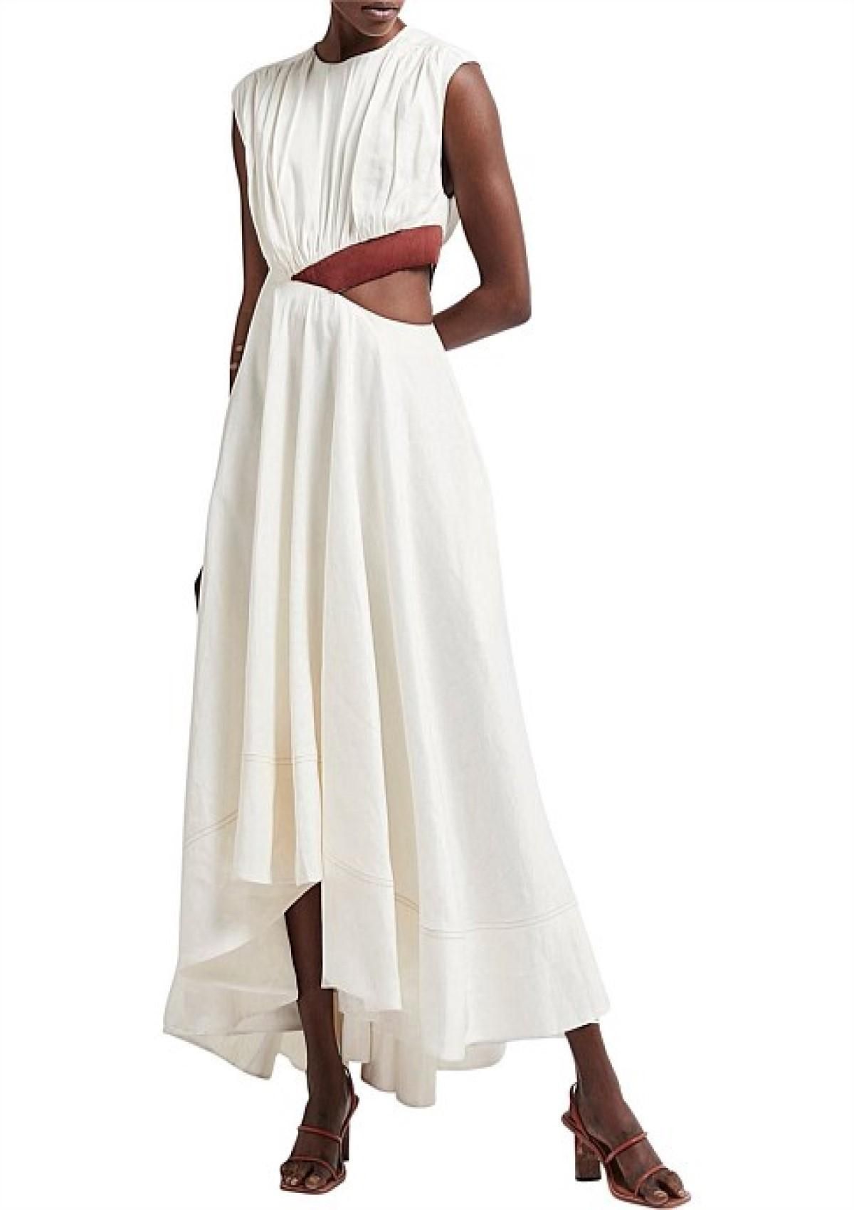 Aje Reflection Cut Out Dress Ivory Size 14 - Image 1