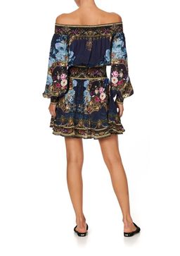 Camilla Off Shoulder Short Dress Fields of Treasure Print Size 14 for rent on The Volte - image 2