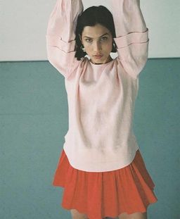 Aje Quietude Long Sleeve Mini Dress Red/Pink Size 4 for rent on The Volte - image 5