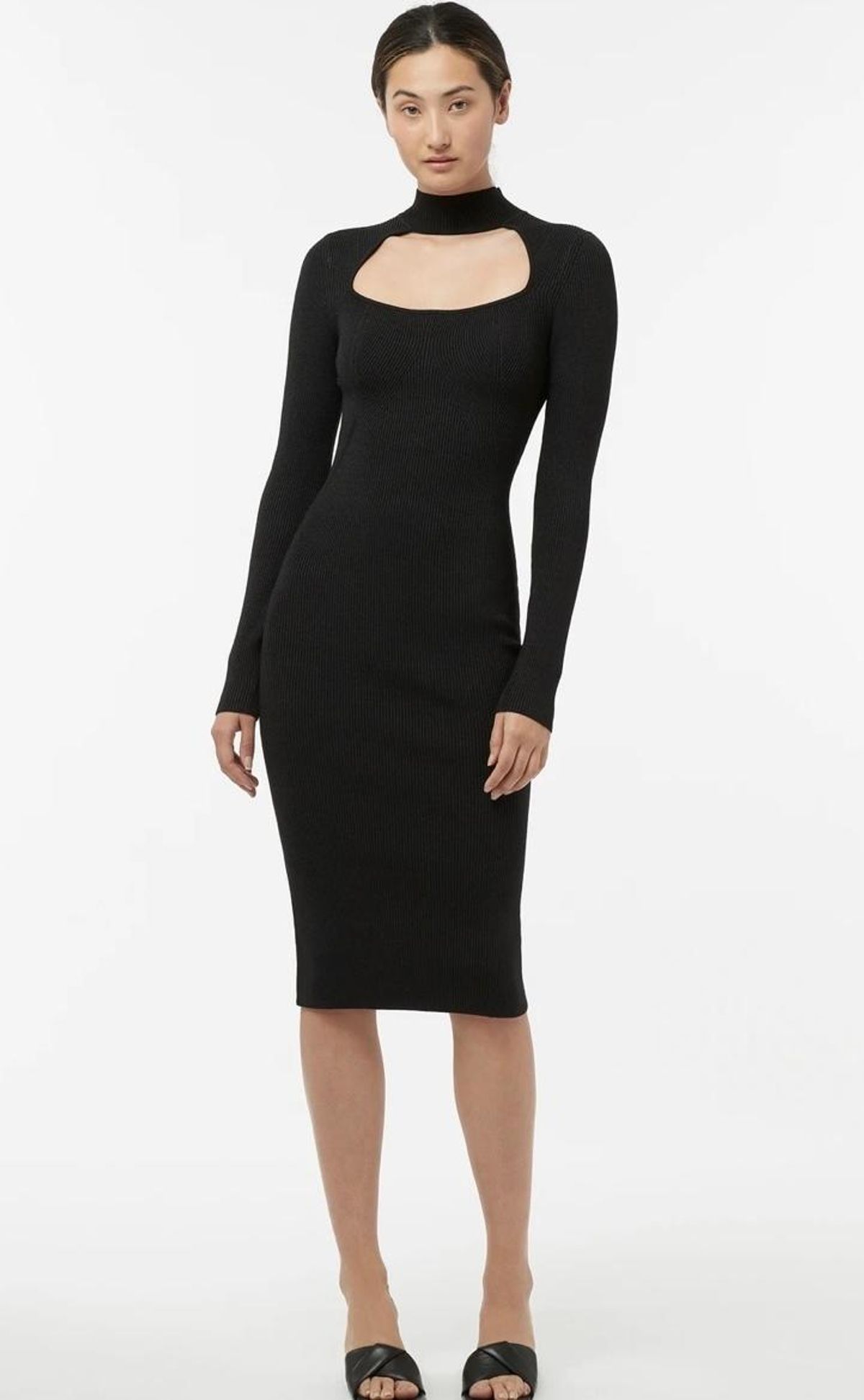 Manning Cartel Virtual Dimensions Knit Midi Dress in Black size S - Image 3