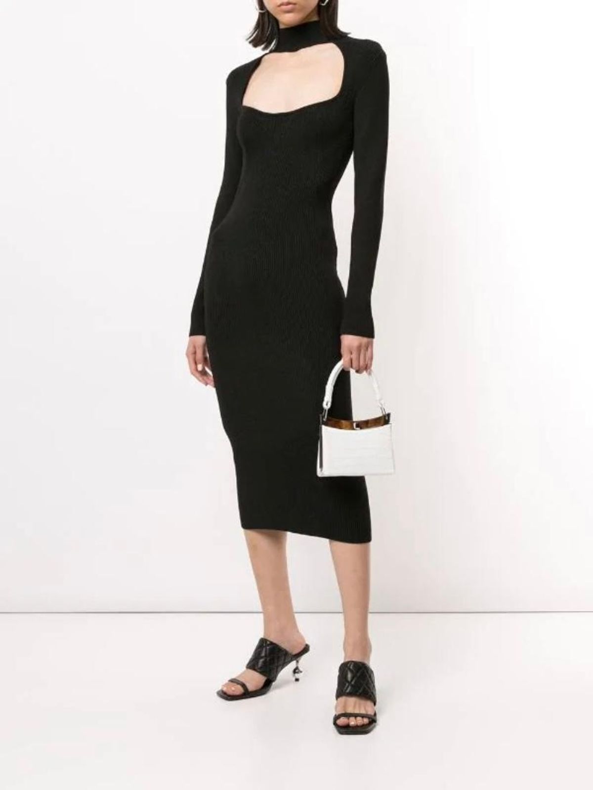 Manning Cartel Virtual Dimensions Knit Midi Dress in Black size S - Image 1