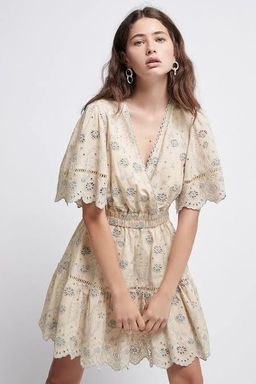 Aje Silvatica Broderie Anglaise Mini Dress Sand Size 8 for rent on The Volte - image 1