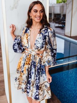 Zimmermann Aliane Cut Out Dress Print Size 8 for rent on The Volte - image 2