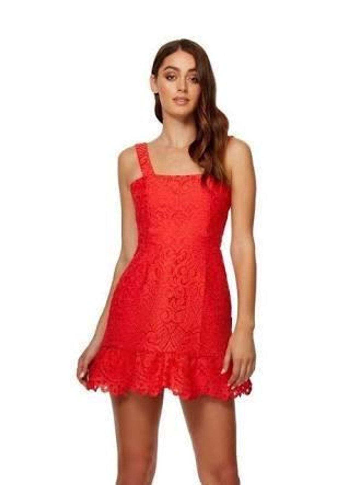 Coral Red Kookai Cocktail Dress Size 8 - Image 1