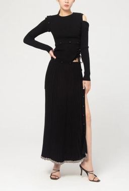 Christopher Esber Deconstruct Long Sleeve Knit Dress Black Size M for rent on The Volte - image 1