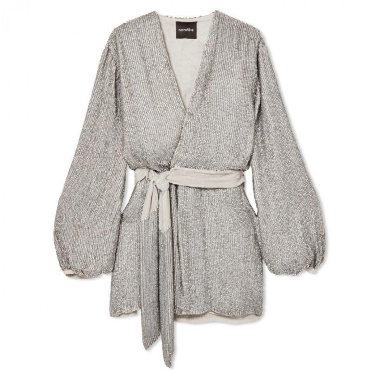 Retrofete Gabrielle Robe in Silver Size 6 - Image 3