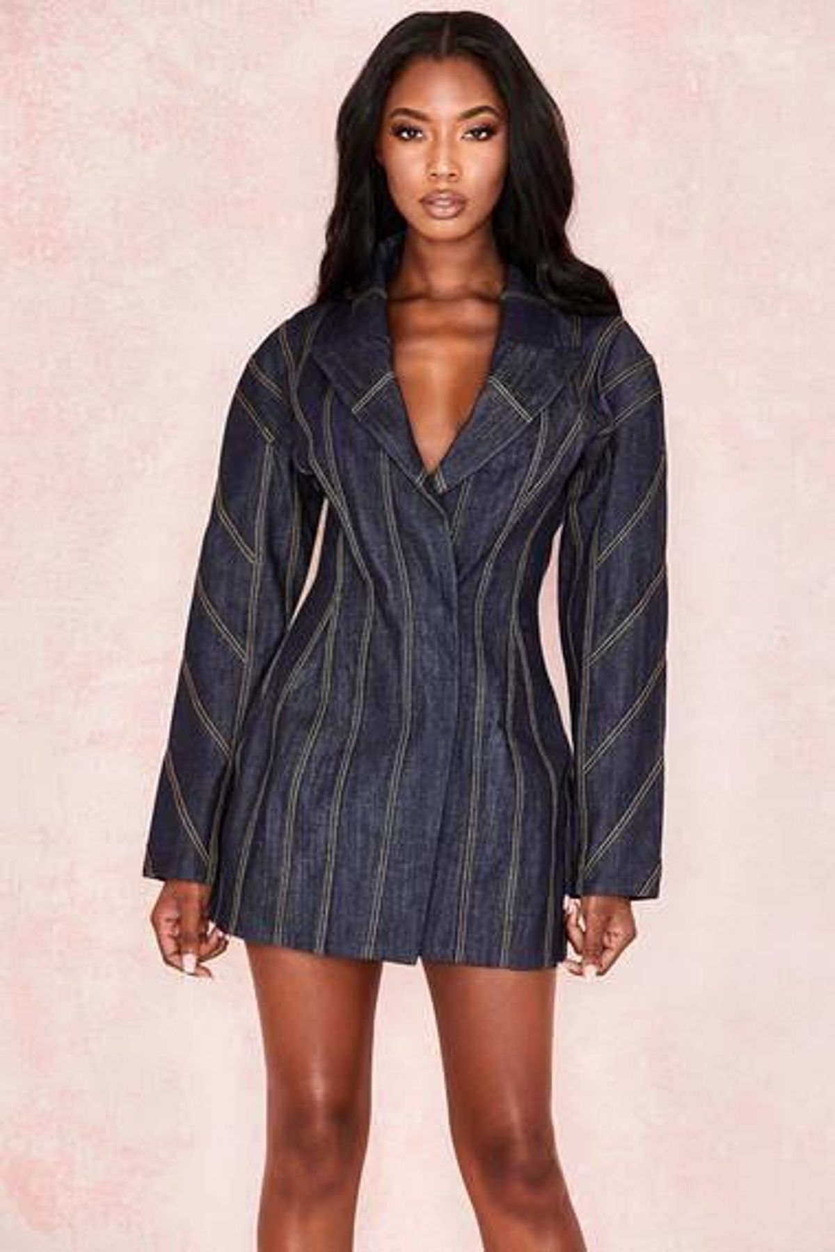 House of CB Dark Denim Etienne Jacket Mini Dress Blue Size 10 - Image 2