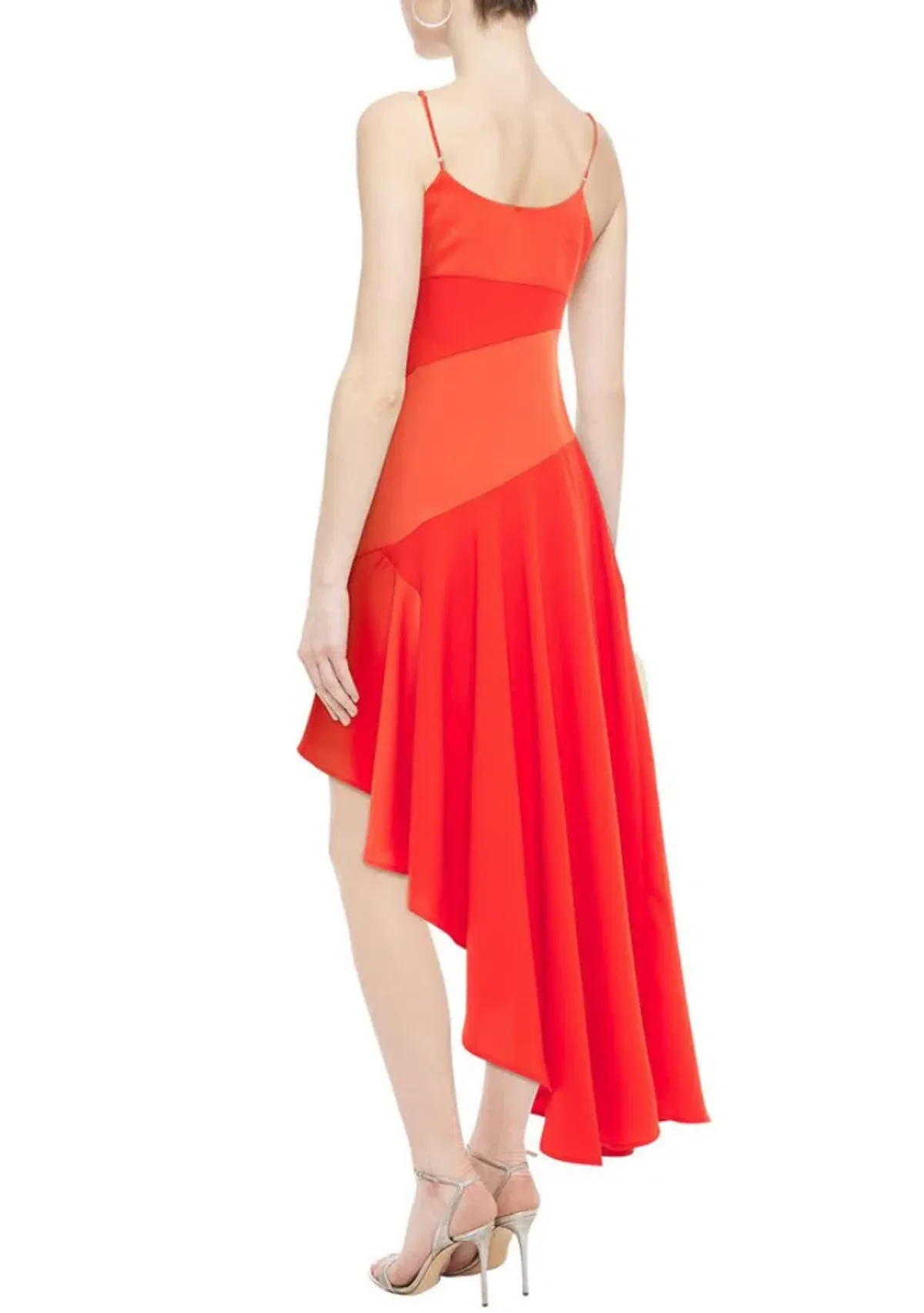 Nicholas Paneled Asymmetric Hem Dress Orange Size 10 - Image 2