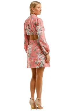 Zimmermann Bellitude Bow Front Mini Dress Baby Pink Floral Size 0 / AU 8 for rent on The Volte - image 3