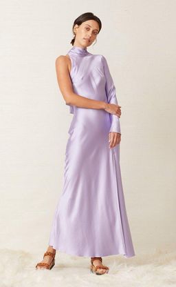 Bec & Bridge Violetta Asymmetrical Maxi Dress Lilac Size 10 for rent on The Volte - image 2