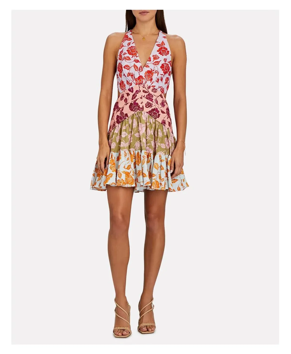 Zimmermann Lovestruck V neck Mini Dress Multi Print Size 2/AU 12 - Image 1