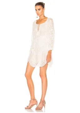 Zimmermann Gossamer Scallop Mini Dress Ivory Size 8 for rent on The Volte - image 1
