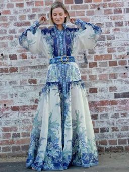 Zimmermann Glassy Billow Dress Navy Phoenix Size 0 / AU 8 for rent on The Volte - image 3