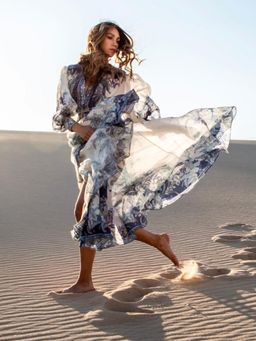 Zimmermann Glassy Billow Dress Navy Phoenix Size 0 / AU 8 for rent on The Volte - image 4